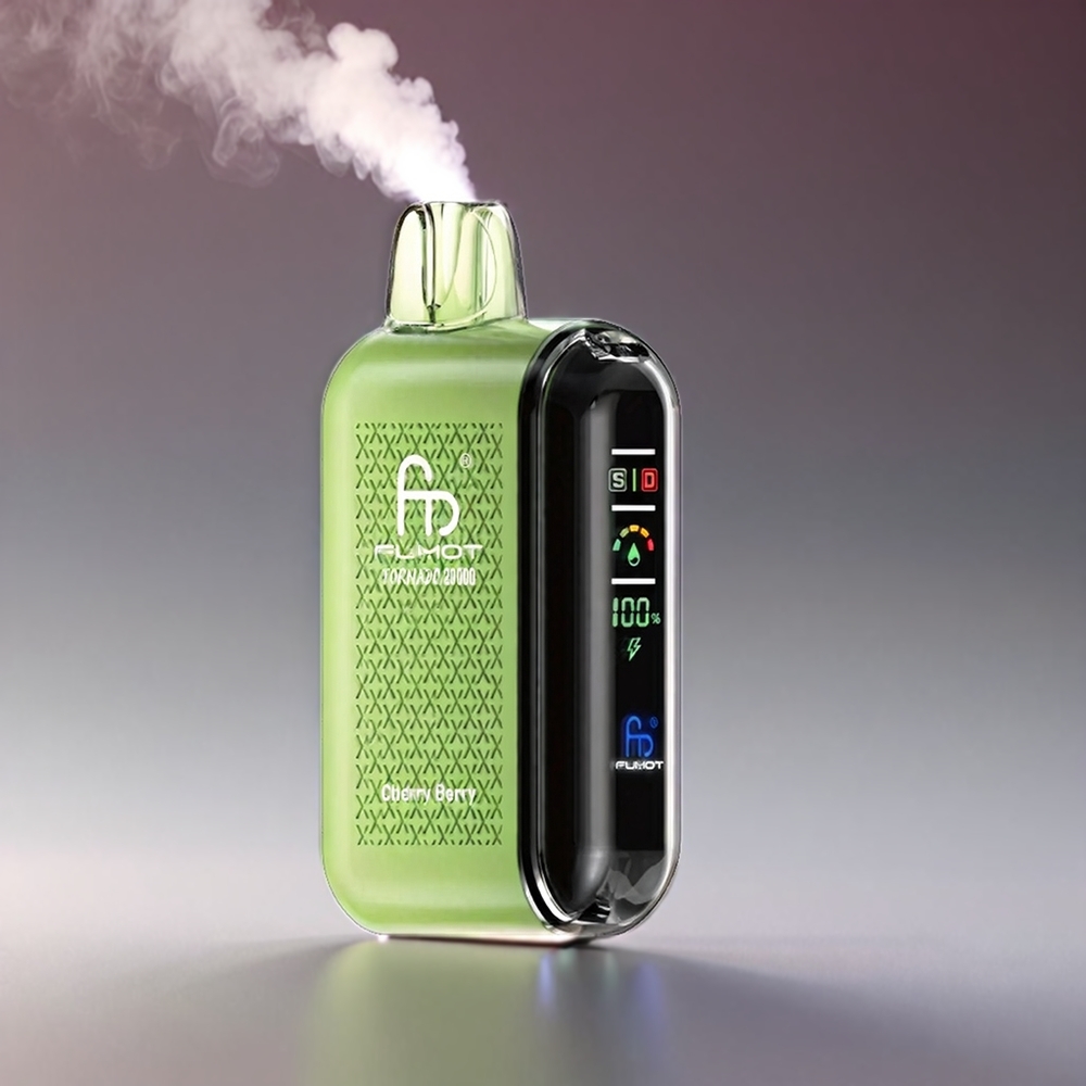 Fumot Tornado 20000 Puffs Dual Mesh Cherry Bær 20ml 850mAh Display Airflow 2% Engros Danmark