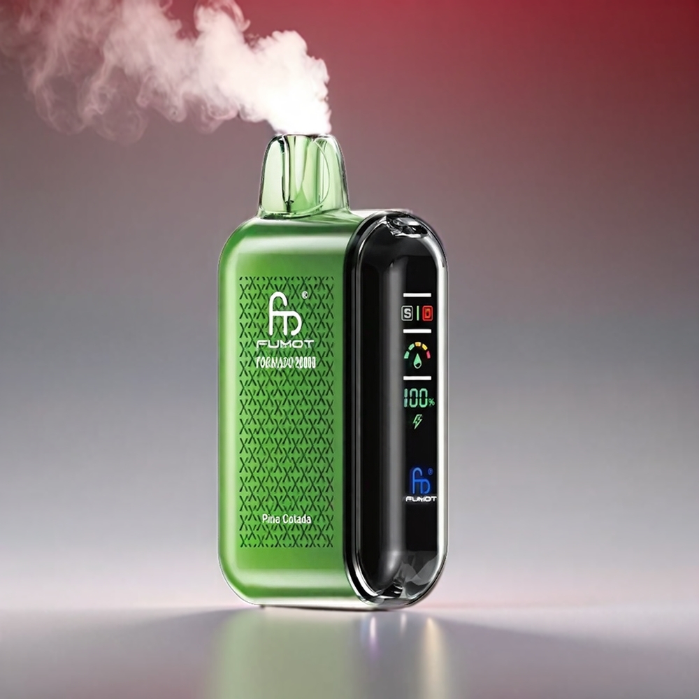 Fumot Tornado 20000 Puffs Dual Mesh Coil 20ml 850mAh Smart Display 2% Nicotin Pina Colada Engros Danmark
