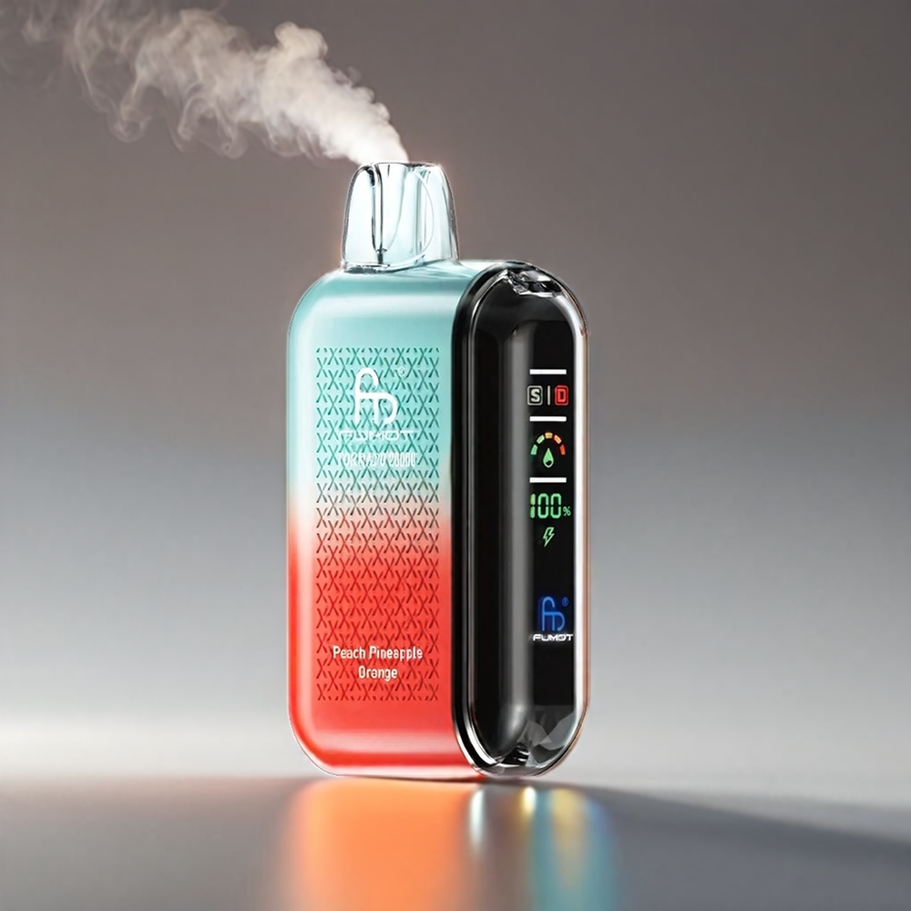 Fumot Tornado 20000 Puffs Fersken Ananas Appelsin Dual Mesh Coil 20ml 850mAh Smart Display Engros Danmark