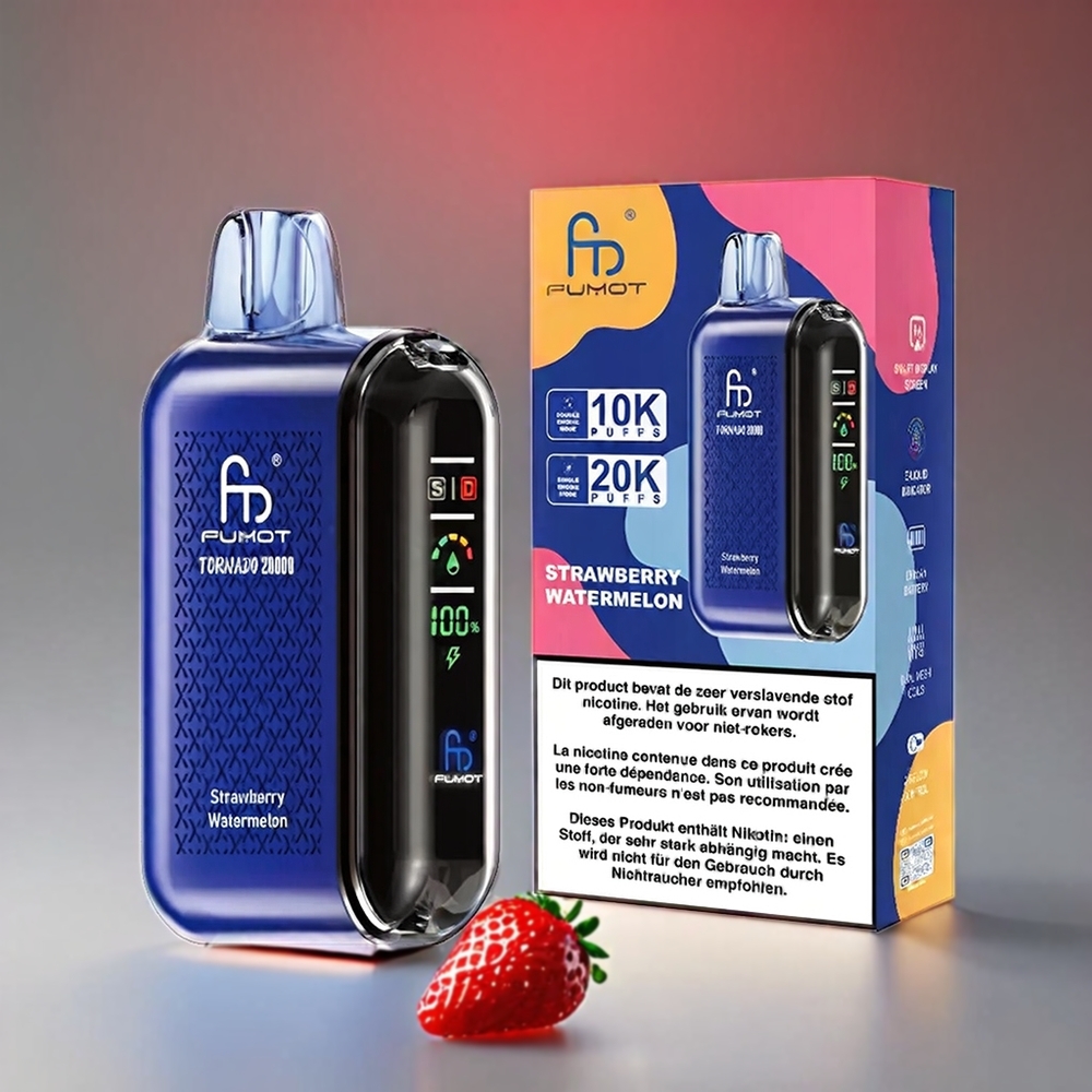 Fumot Tornado 20000 Puffs Jordbær Vandmelon Smart Display 20ml 850mAh Engros Danmark