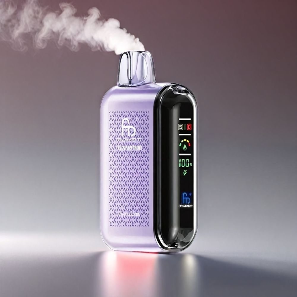 Fumot Tornado 20000 Puffs Kirsebær Lime Dual Mesh Coil 20ml E-liquid 850mAh Smart Display Airflow Control 2% Nicotine Engros Danmark