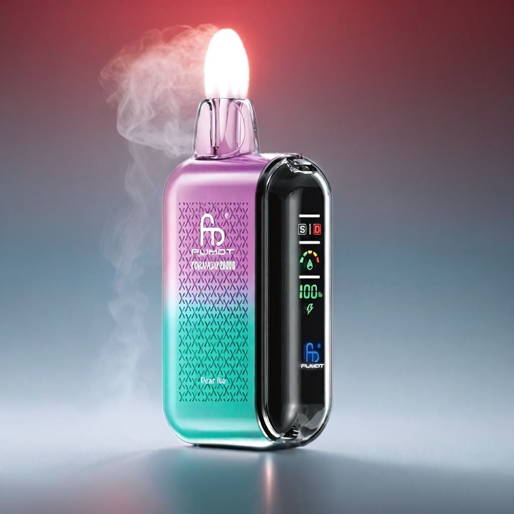 Fumot Tornado 20000 Puffs Pære Dual Mesh Coil 20ml 850mAh Smart Display Airflow Control 2% Engros Danmark