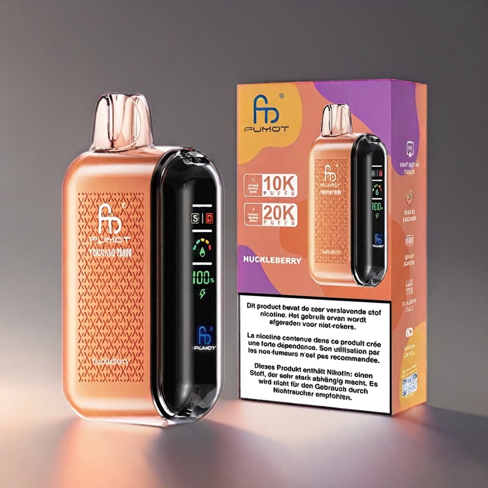 Fumot Tornado 20000 Puffs Vape Brombær med Dual Mesh Coil, 20ml, 850mAh, Smart Display, Airflow Control, 2% Nicotine, Single Engine Mode Engros Danmark