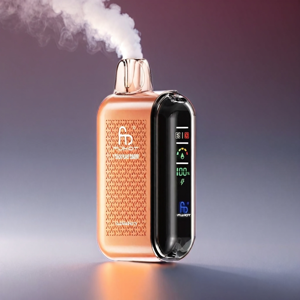 Fumot Tornado 20000 Puffs Vape Brombær med Dual Mesh Coil, 20ml, 850mAh, Smart Display, Airflow Control, 2% Nicotine, Single Engine Mode Engros Danmark