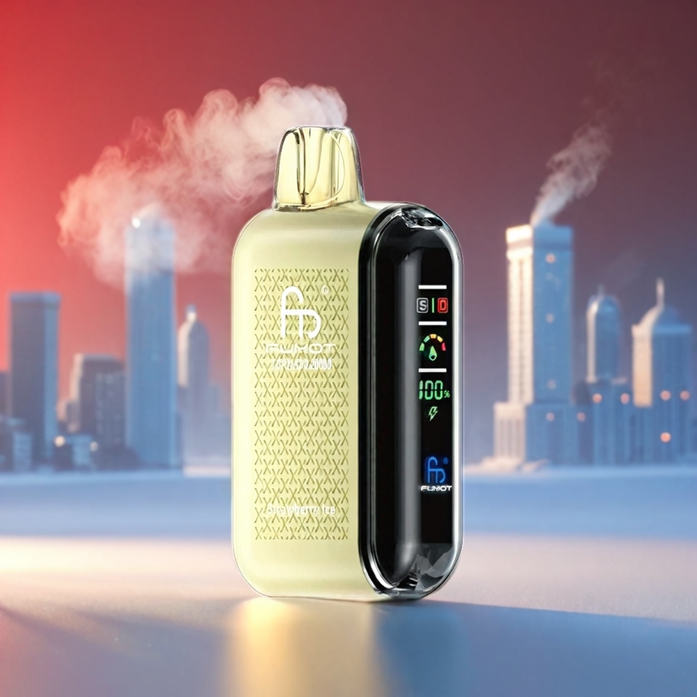 Fumot Tornado 20K Puffs Dual Mesh 20ml 850mAh Display Airflow 2% Jordbær Engros Danmark