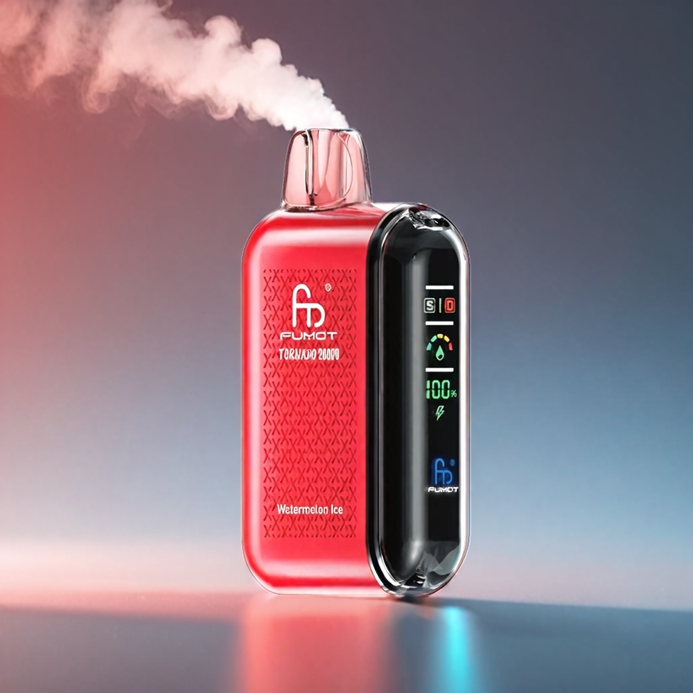 Fumot Tornado Vandmelon 20000 Puffs Dual Mesh Coil 20ml 850mAh Smart Display Airflow Control 2% Nicotine Engros Danmark