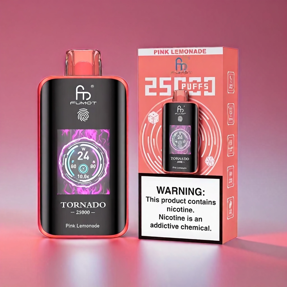 Fumot Tornado 700mAh 20ml 25000 Puffs Pink Lemonade (0/2/3/5%) Engros Danmark