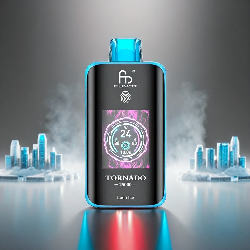 Fumot Tornado HD Skærm 700mAh 20ml 0/2/3/5% Nic 25000 Puffs Type-C Lush Engros Danmark