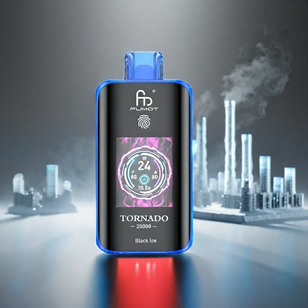 Fumot Tornado HD Skærm 700mAh 20ml 25000 Puffs Sort Type-C Engros Danmark