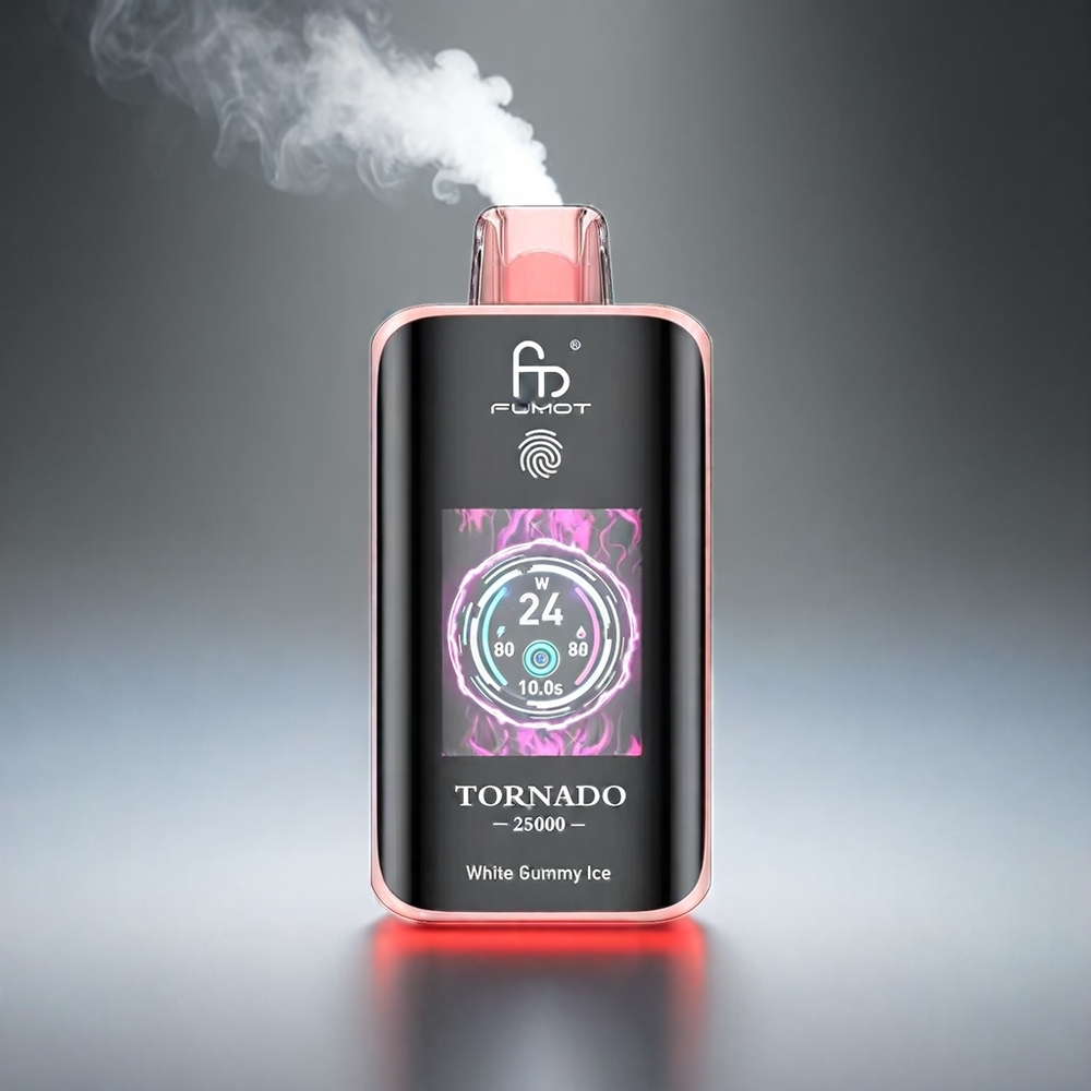 Fumot Tornado Hvid Gummibjørn 25000 Puffs HD Skærm 700mAh 20ml Type-C Engros Danmark
