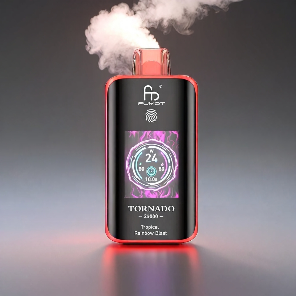 Fumot Tornado Tropisk Regnbue Eksplosion 25000 Puffs HD Skærm 700mAh 20ml 0/2%/3%/5% Type-C Engros Danmark