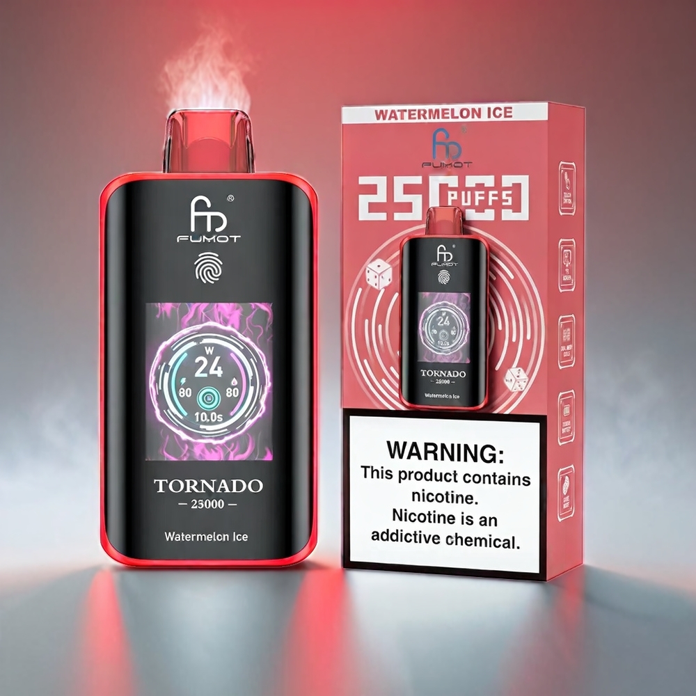 Fumot Tornado Vandmelon 25000 Puffs HD Skærm 700mAh 20ml 0/2%/3%/5% Type-C Engros Danmark