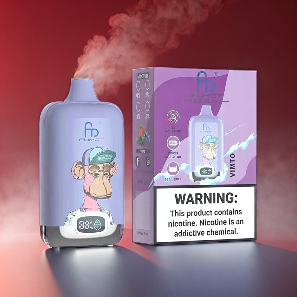 Fumot Tornado Digital 12000 Mesh 20ml Type-C MTL Vimto 89.7x46.7x27mm 67g 550mAh 0-5% Engros Danmark