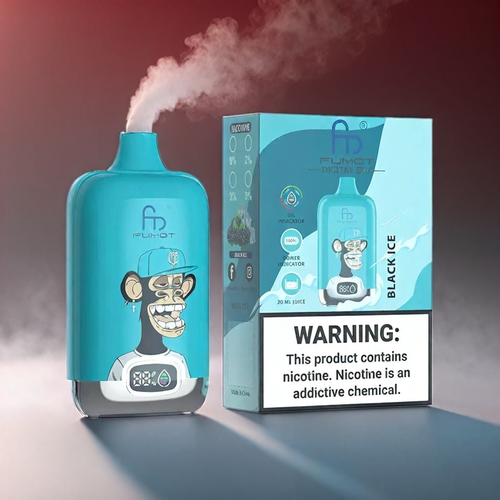 Fumot Tornado Digital 12000 Puffs 20ml MTL Mesh 550mAh Sort Engros Danmark