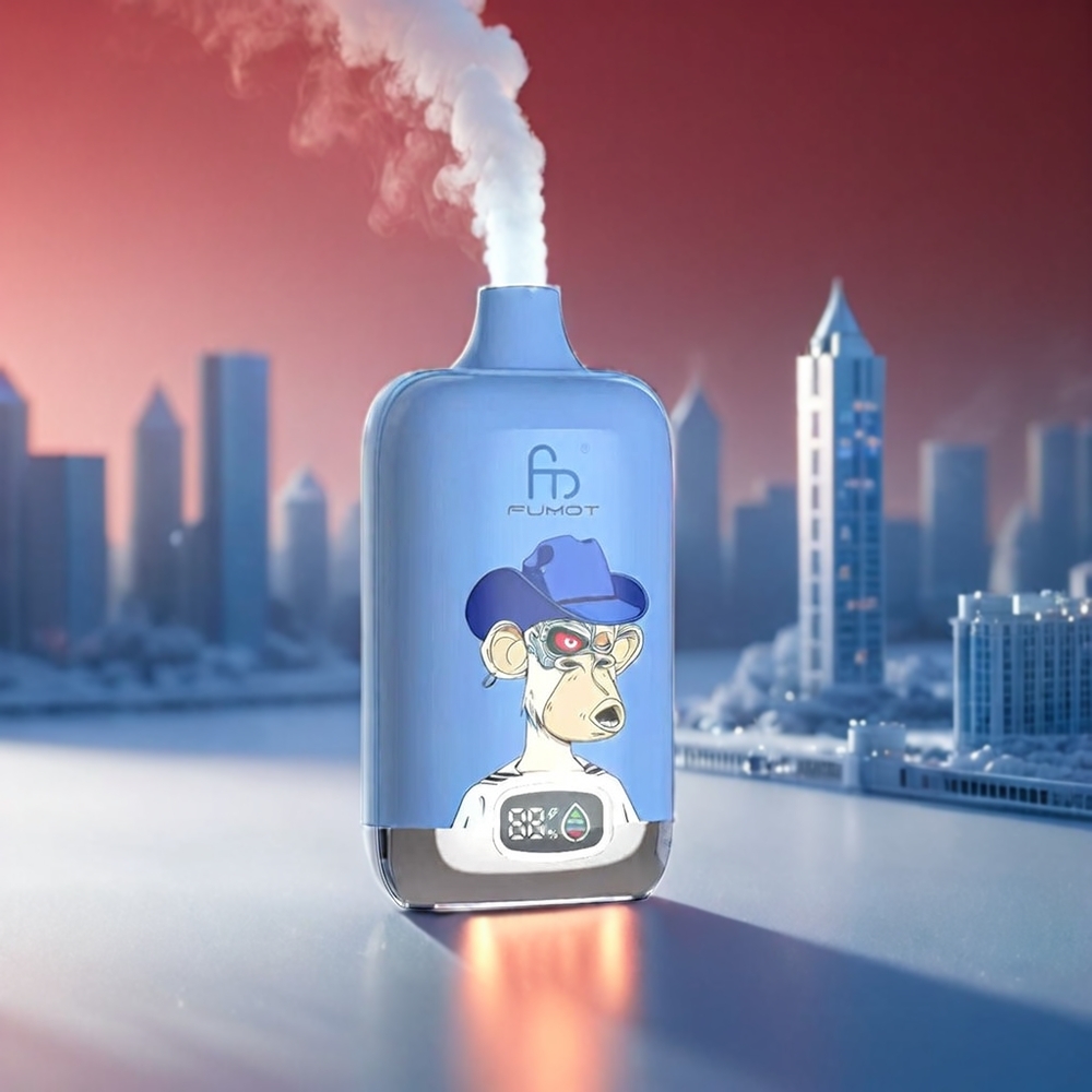 Fumot Tornado Digital 12000 Puffs 20ml Mesh 550mAh Type-C Blåbær På 89.7x46.7x27mm 67g MTL 0-5% Nic Draw Activated Engros Danmark