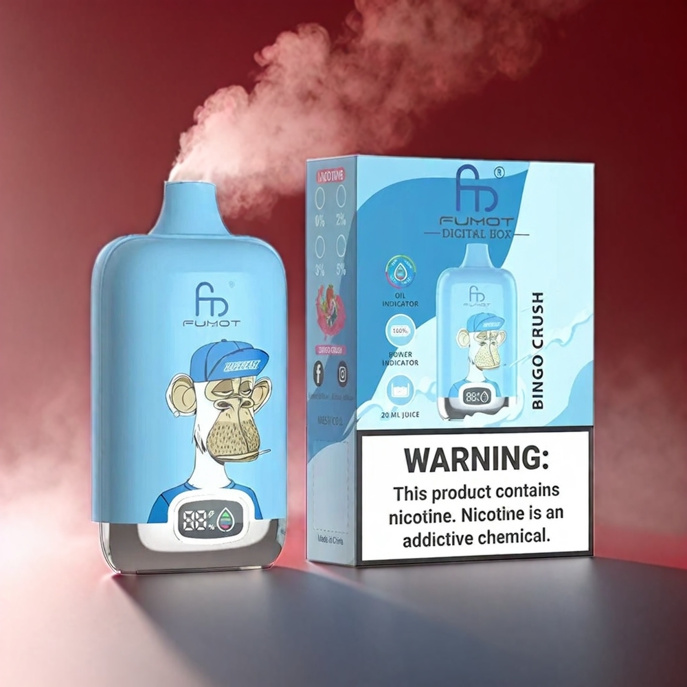 Fumot Tornado Digital 12000 Puffs 20ml Mesh 550mAh Type-C MTL Engros Danmark