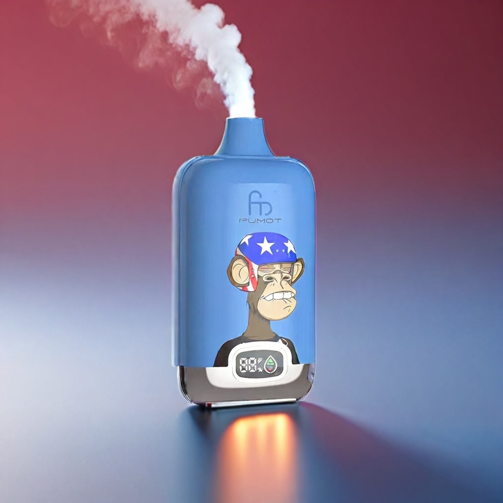 Fumot Tornado Digital 12000 Puffs 20ml Type-C MTL Blåbær Bubblegum – 89.7x46.7x27mm 67g 550mAh Engros Danmark