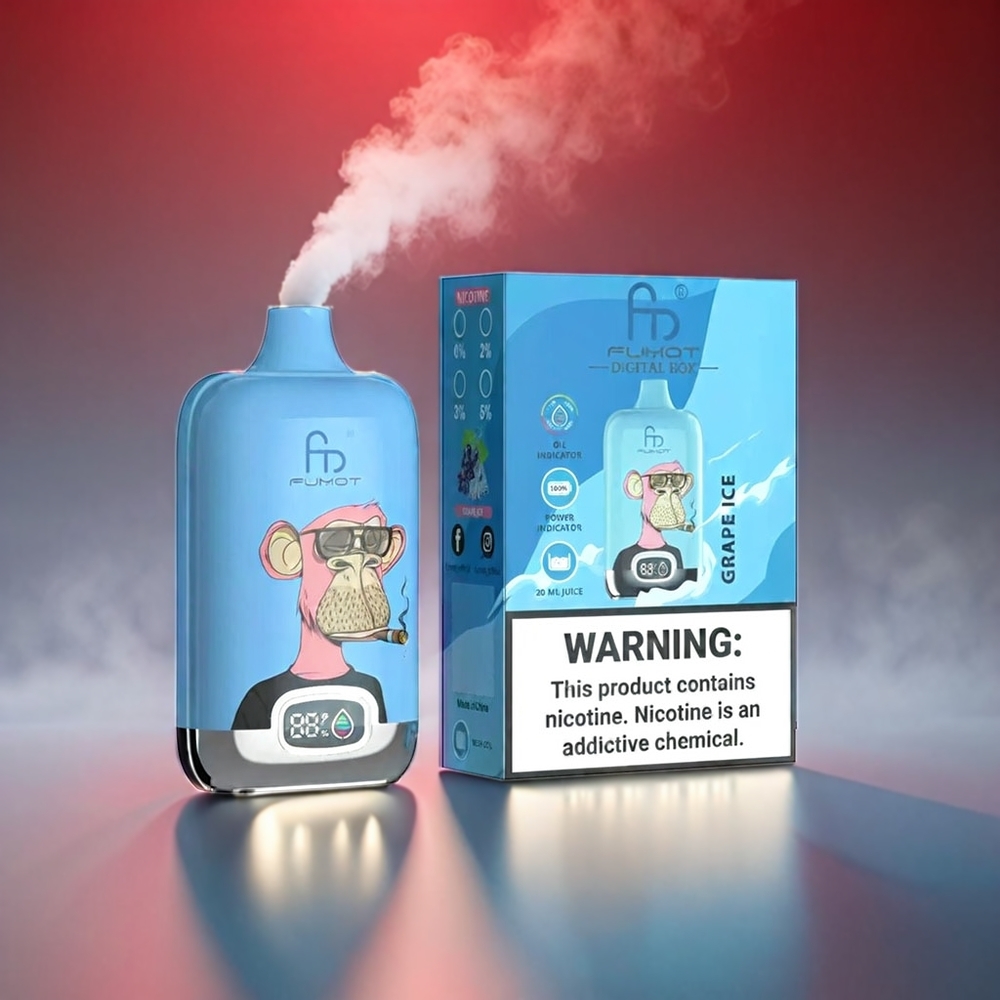 Fumot Tornado Digital Box 20ml 12000 Puffs MTL Mesh Coil Type-C Vinis 89.7x46.7x27mm 67g 550mAh Engros Danmark