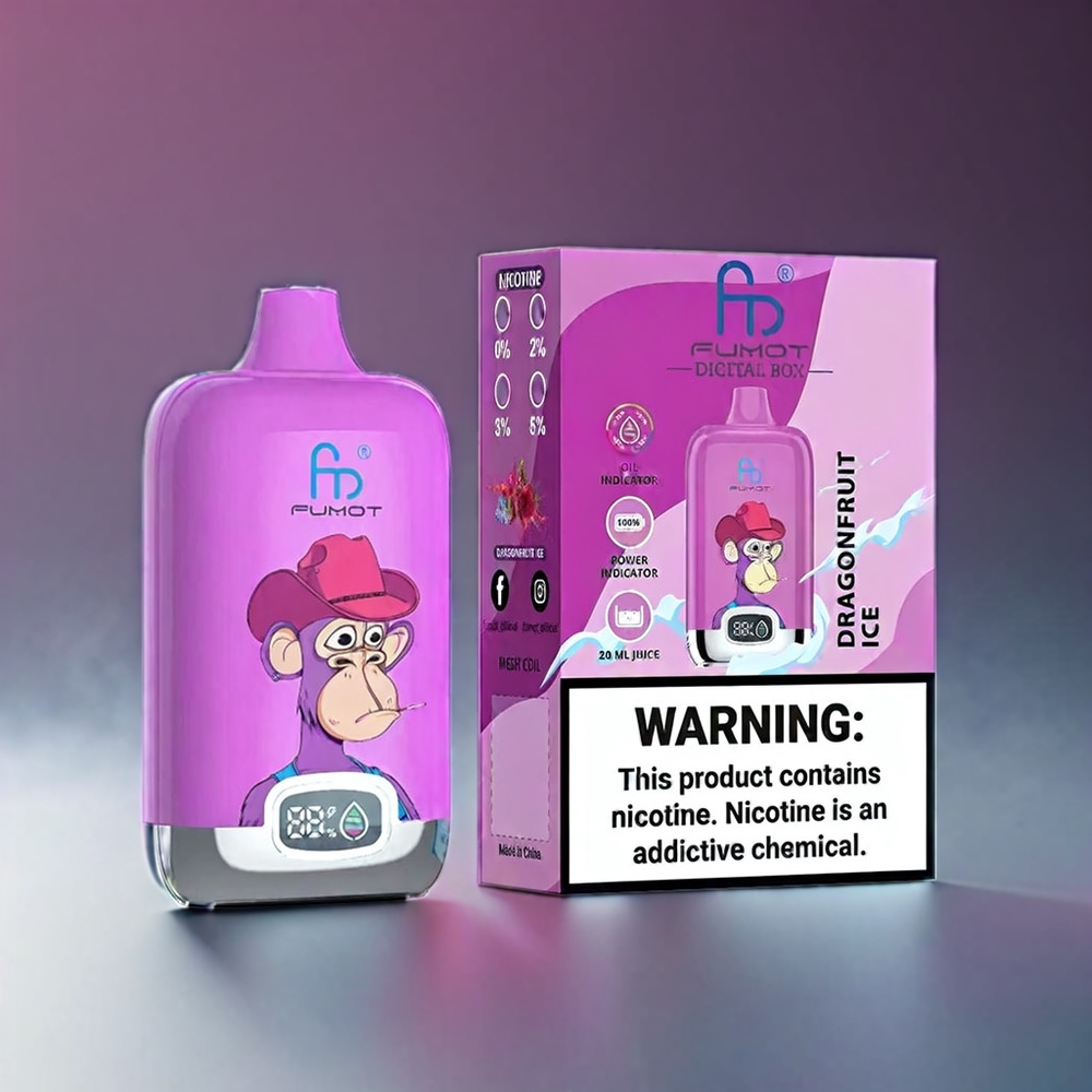 Fumot Tornado Digital Dragefrugt 12000 Puffs 20ml 550mAh Type-C Engros Danmark