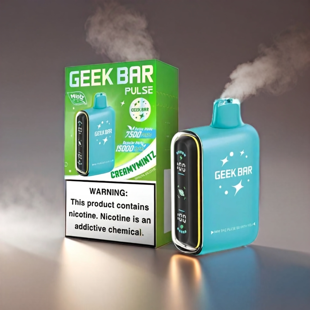 Geek Bar Pulse 15000 Puffs Mintz Edition 16ML 5% 650mAh USB-C Engros Danmark