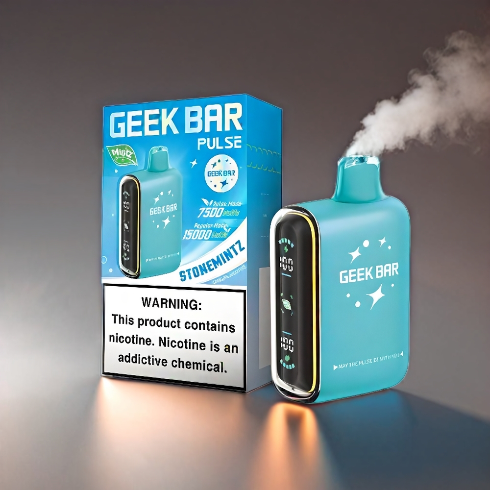 Geek Bar Pulse 15000 Puffs Mintz Edition 16ML 5% 650mAh USB-C Engros Danmark