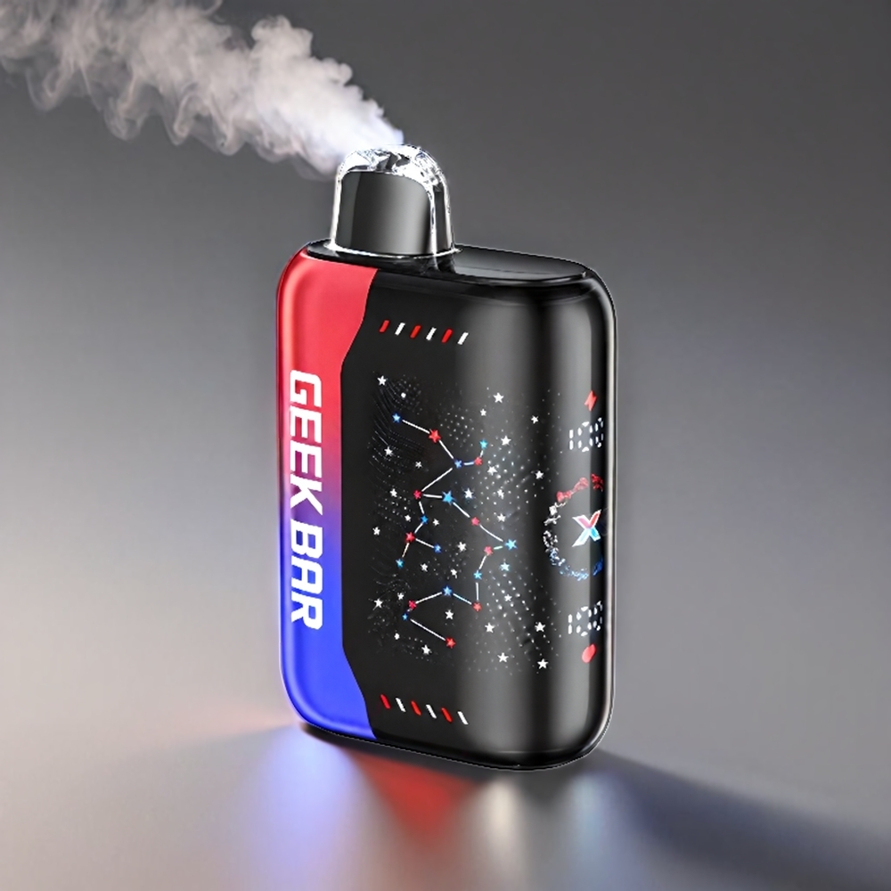 Geek Bar Pulse X 25000 Puste Patriot Edition 18mL 0-5% Nikotin 3D Skærm Dual Mesh Coil Engros Danmark