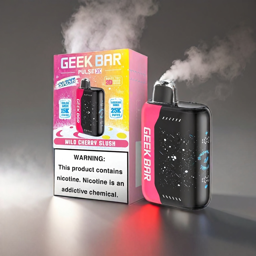 Geek Bar Pulse X Slush Edition 25000 Puffs 18mL 3D Skærm USB-C Dual Mesh Engros Danmark