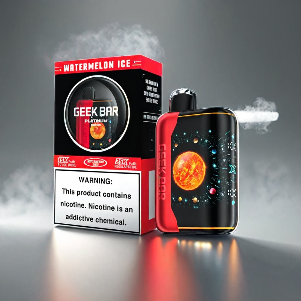 Geek Bar Pulse X Platin Udgave 25000 Pust Vandmelon 20mL 2% Platin Stål + Engros Danmark