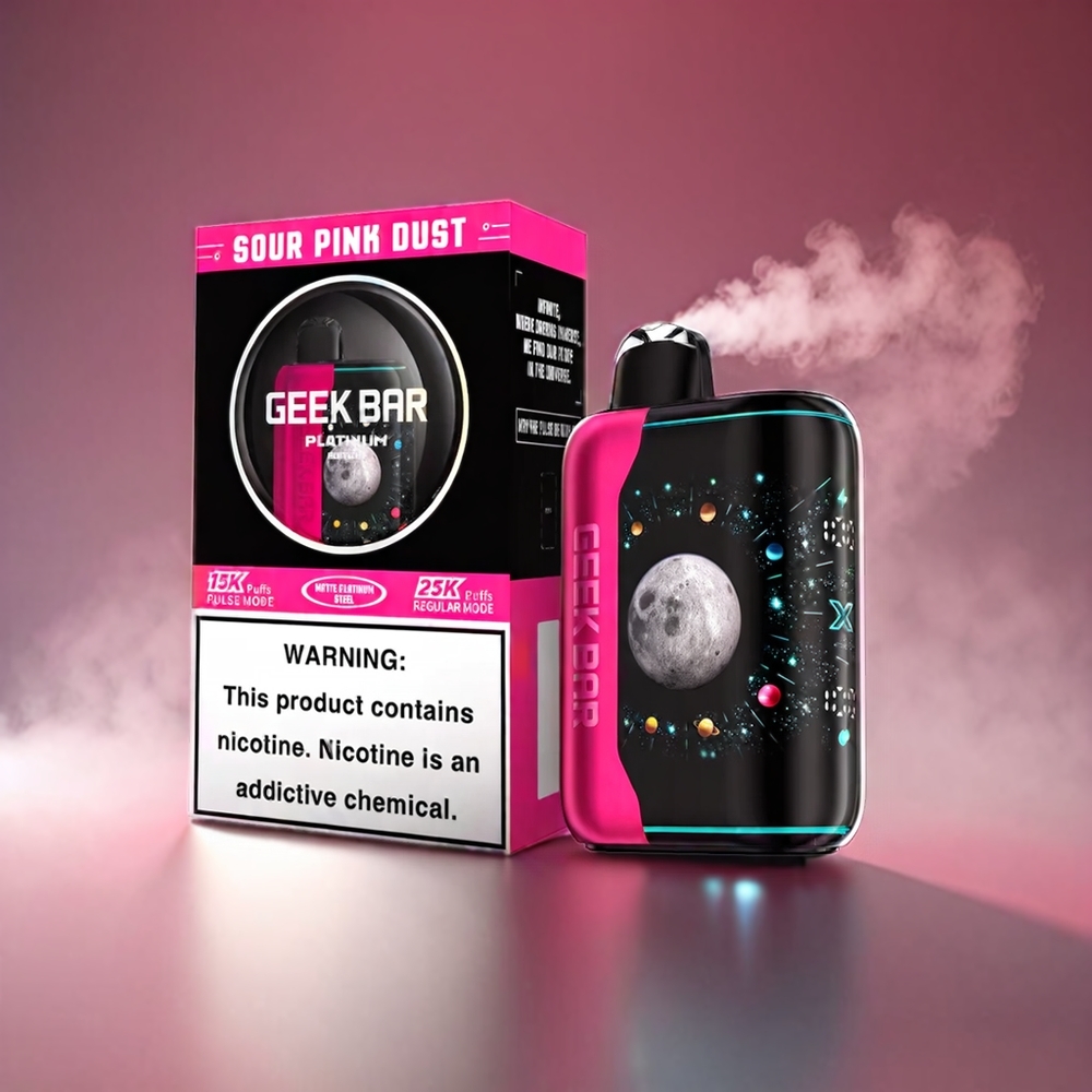 Geek Bar Pulse X Platinum Edition 25k Vape Sur Pink Støv – 25000 Puffs, 20mL, 2% Nikotin, USB-C, Engros Danmark