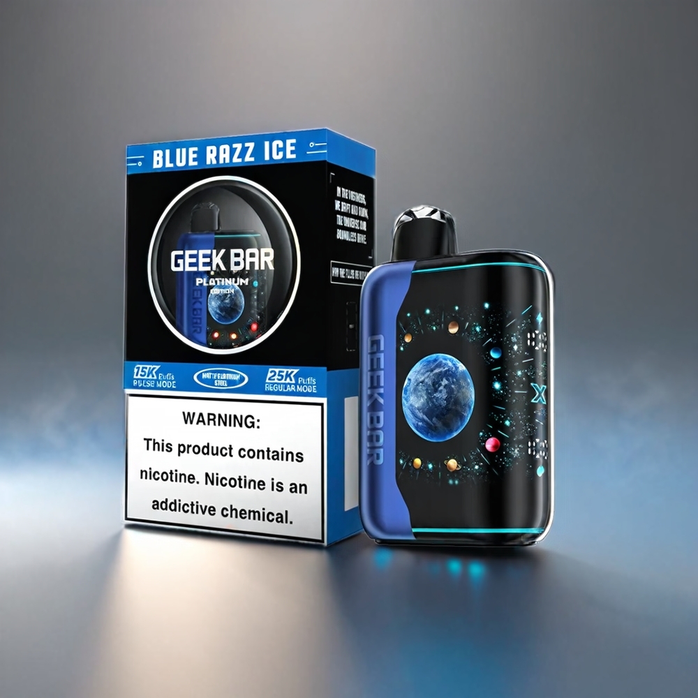 Geek Bar Pulse X Platinum Edition Blu Råis 25000 Puf Matte Finish 20mL 2% Engros Danmark