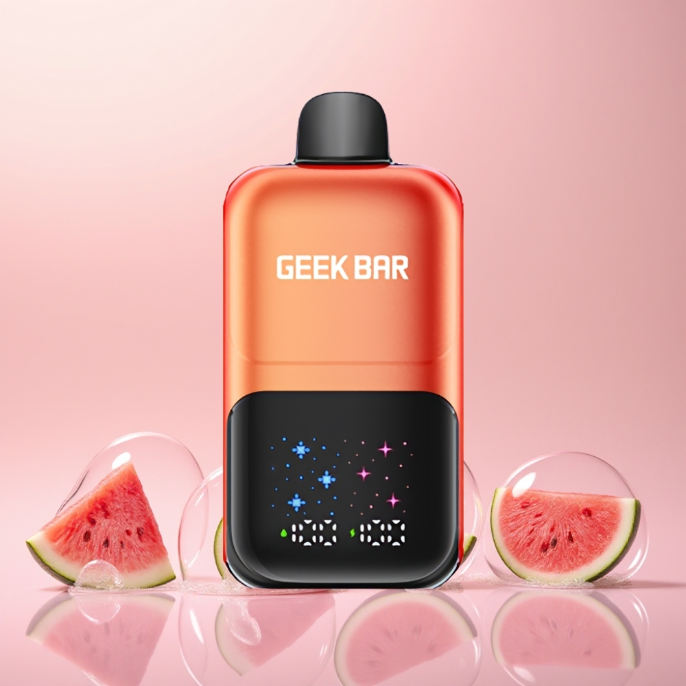 GEEKBAR 2GO 50000 Puffs Interaktiv Stor Skærm 3-nivejustyring Vandmelon Bubblemund Is 20mL 5% Nikotinsalt Opladelig Engros Danmark