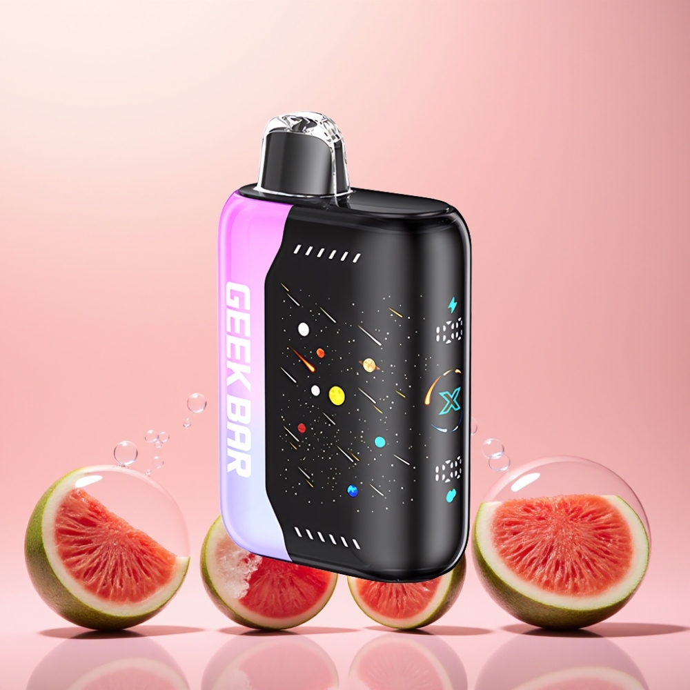 GEEKBAR Pulse X 42K Puffs Meteor Edition Jordbær Vandmelon 42K puffs 5% 820mAh Fast-Charging Dual Mesh Coil Engros Danmark