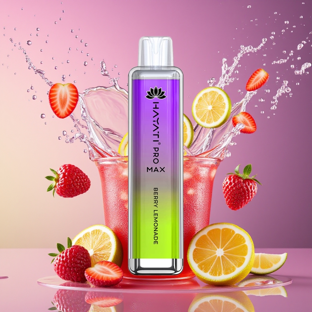 Hayati Pro Max 4000 Puffs Engangs Vape Bær Lemonade 2% 5% Nikotin 1400mAh Opladningsbar TPD-Overensstemmelse Engros Danmark
