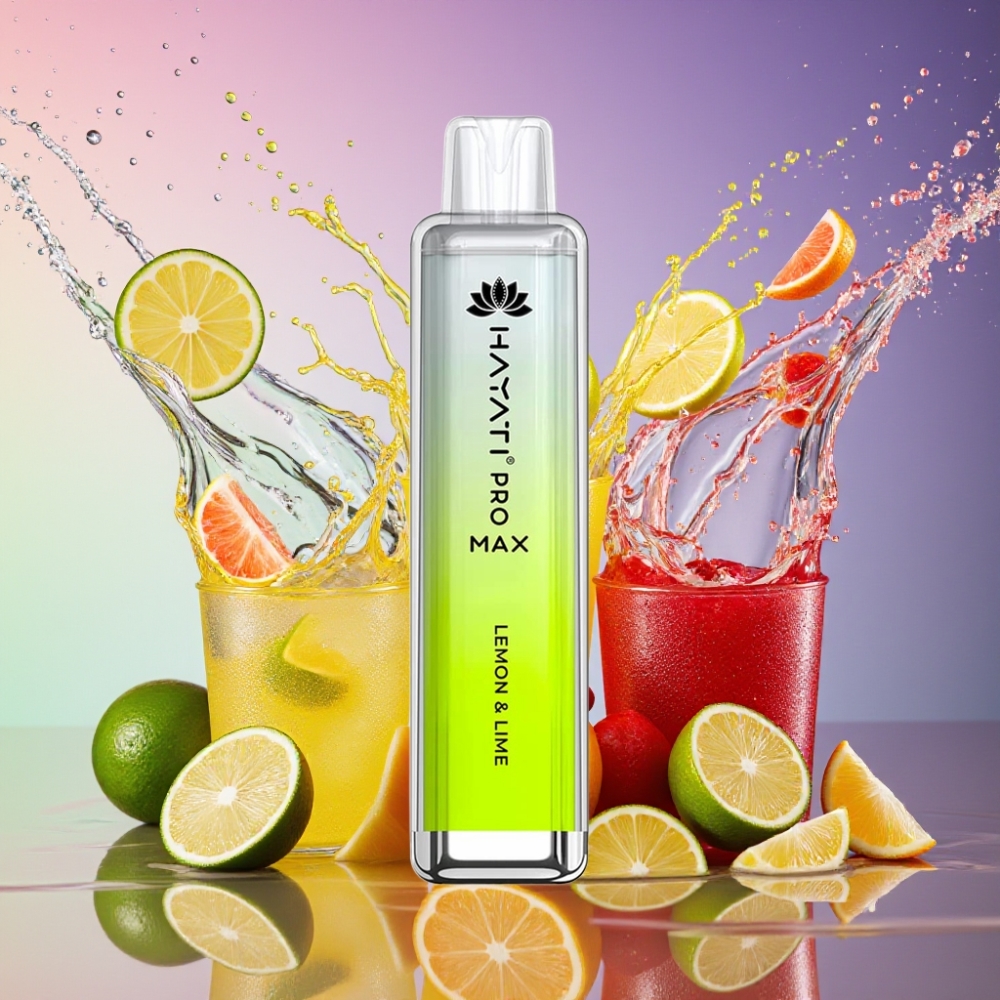 Hayati Pro Max 4000 Puffs Engangs Vape Citron & Lime 2% 5% Nikotin 1400mAh Opladningsbar TPD-Compliance Engros Danmark