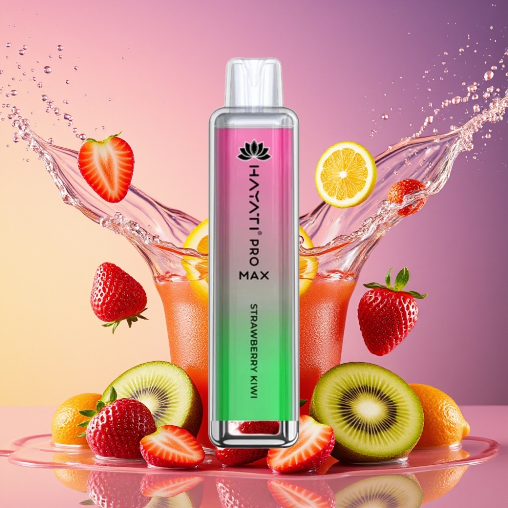 Hayati Pro Max 4000 Puffs Engangs Vape Jordbær Kiwi 2ml/10ml 1400mAh 2%/5% Nicotin TPD-Overensstemmelse Engros Danmark
