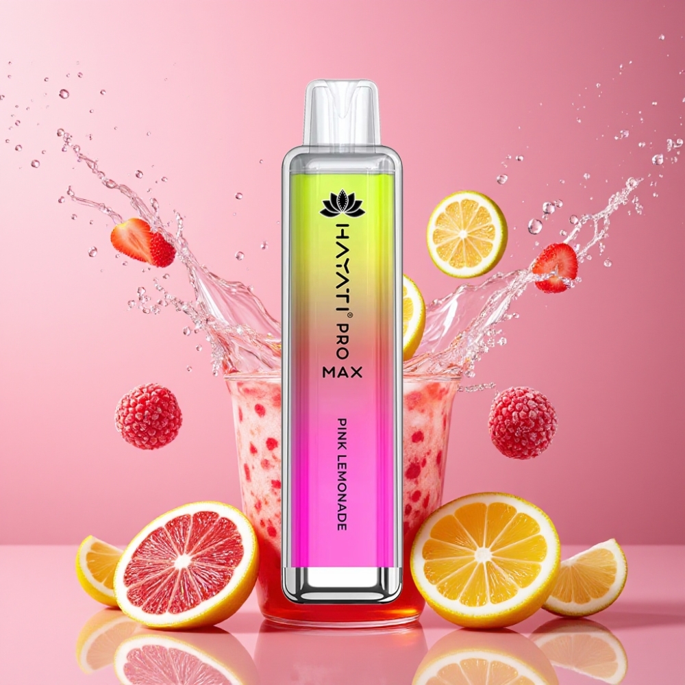 Hayati Pro Max 4000 Puffs Engangs Vape Lyserød Lemonade 2%/5% Nikotin 1400mAh 2ml/10ml TPD-Overensstemmende Engros Danmark