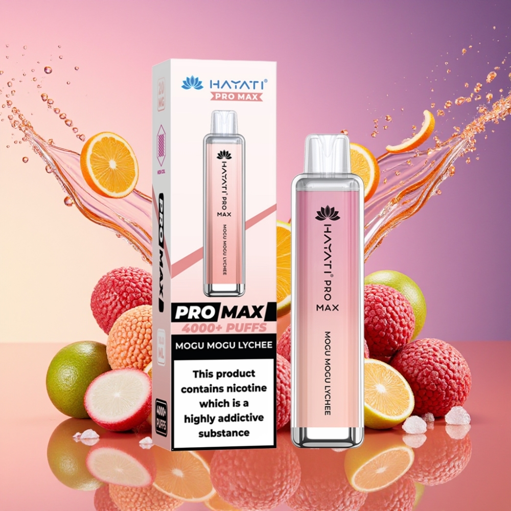 Hayati Pro Max 4000 Puffs Engangs Vape Mogu Mogu Litchi Engros Danmark