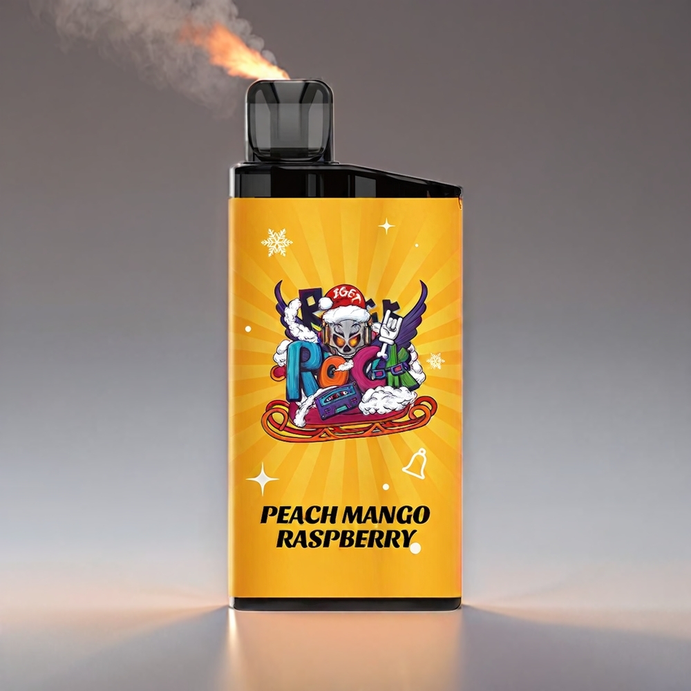 Iget Bar 3500 Puds Fersken Mango Hindbær | 3500 Puds, 41.3x21.3x94.5mm, 1.2 Ohm Mesh Coil, 1400 mAh, PC+ALU, 78g Engros Danmark