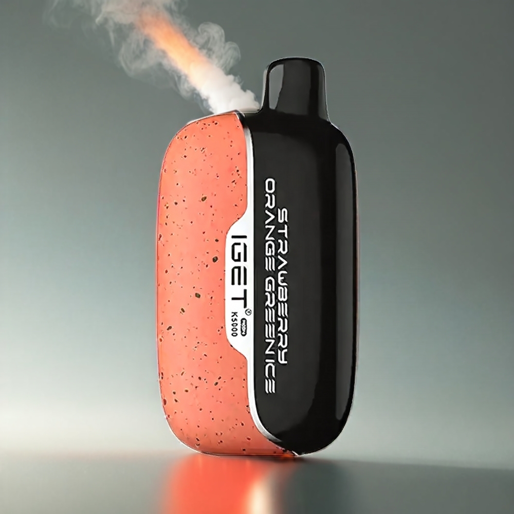 Iget Moon K5000 Puffs Jordbær Orange Grøn 81.5g 5000 Puffs PC 1.35 Ohm 49.5x25.3x99.4mm Engros Danmark