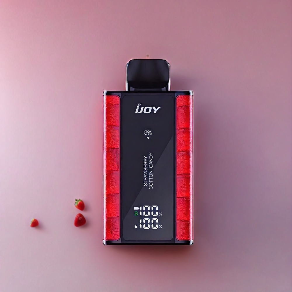 IJOY Captain 10000 Puffs Jordbær Sukkerspin Disposable Vape 18ml 5% Nikotin 650mAh Type-C - Engros Danmark