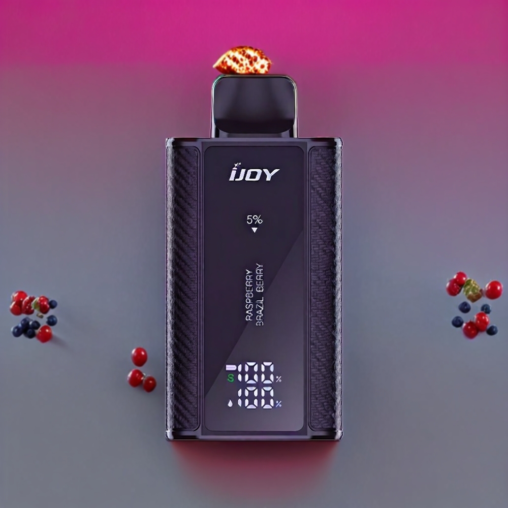 IJOY Captain 10000 Pust Justerbar Effekt Type-C 18ml Hindbær Brasiliansk Bær 5% 650mAh 0.8 Ohm Engros Danmark
