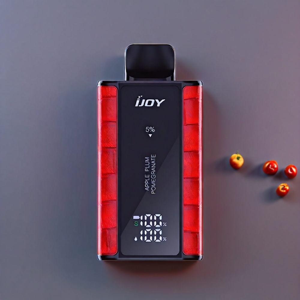 IJOY Captain 10000 Pust Justerbar Effekt Type-C Opladning 0.8 Ohm Mesh Coil Æble Granatærte 18ml 5% Engros Danmark
