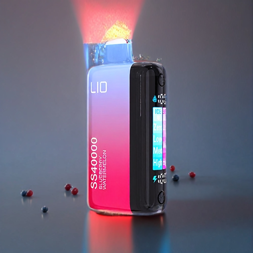 IJOY LIO SS40000 Engangs Vape Blåbær Vandmelon 40000 Pust 22ML 30mg/50mg 1100 mAh TYPE-C PC Justerbar Luftstrøm Engros Danmark