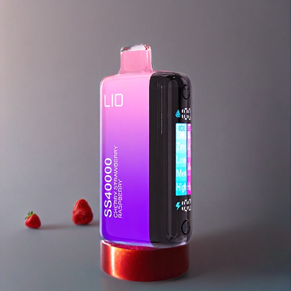 IJOY LIO SS40000 Pust Kirsebær Jordbær Hindbær 0,4 Ohm + 1,4 Ohm + 1,4 Ohm 22ML 30mg/50mg 1100 mAh 26W+8W+8W TYPE-C Engros Danmark