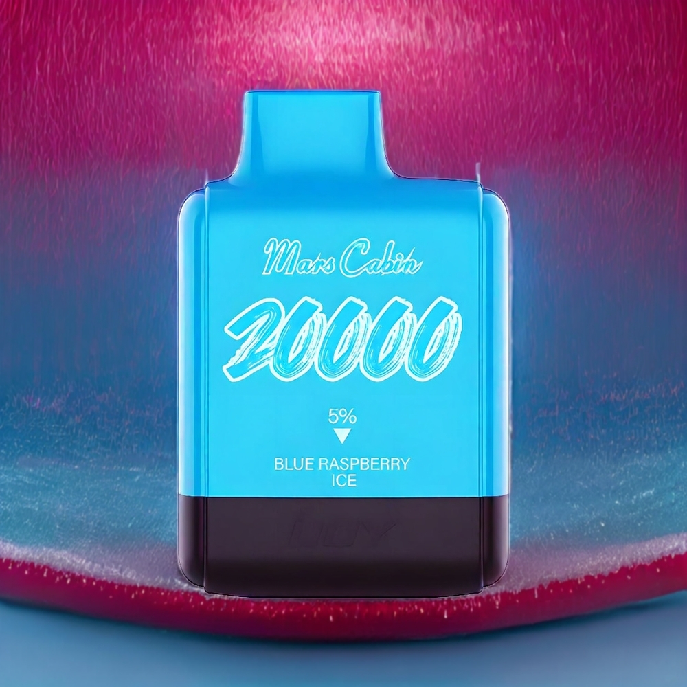 IJOY Mars Cabin 20000 Pust Engangs Vape Blå Hindbær Is 0.5 Ohm Dual Mesh Coil 20ML 50mg Engros Danmark