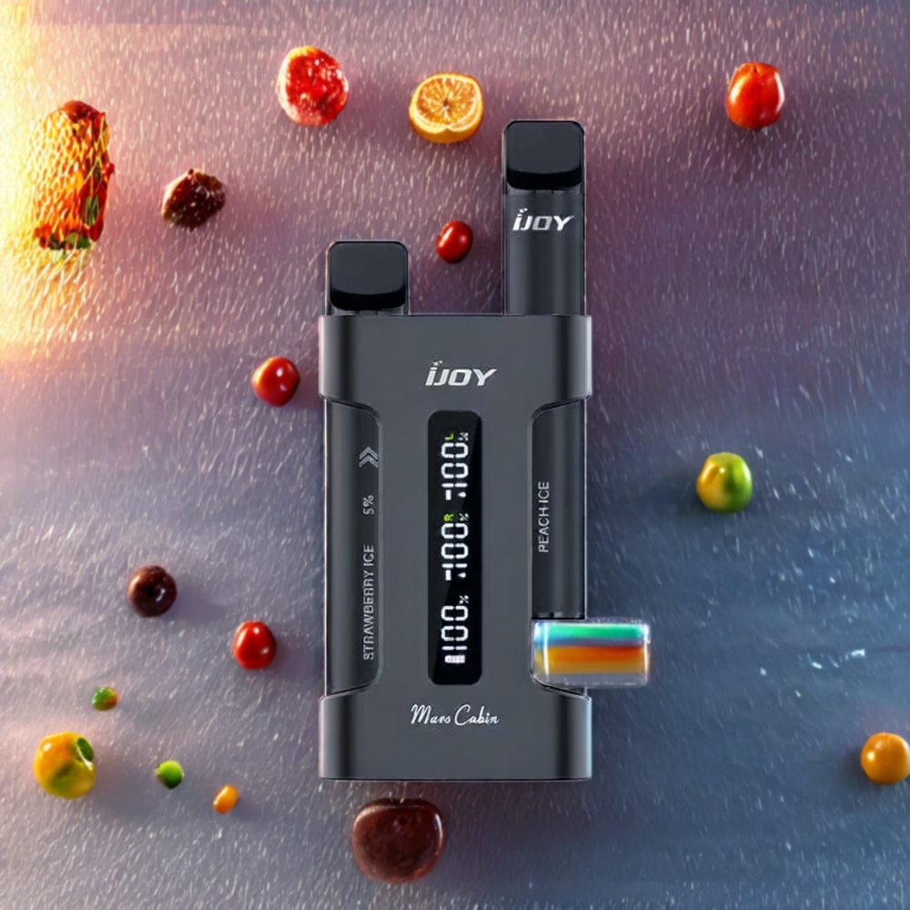 IJOY Mars Cabin 600 Mundtyk Disposable Vape Sort 2ml/100mAh/1.0 Ohm + Engros Danmark