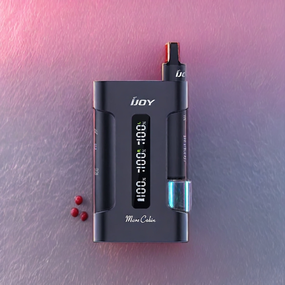 IJOY Mars Cabin 6000 Pust Engangs Vape Sort 2x5ML 50mg 100mAh+1000mAh Engros Danmark