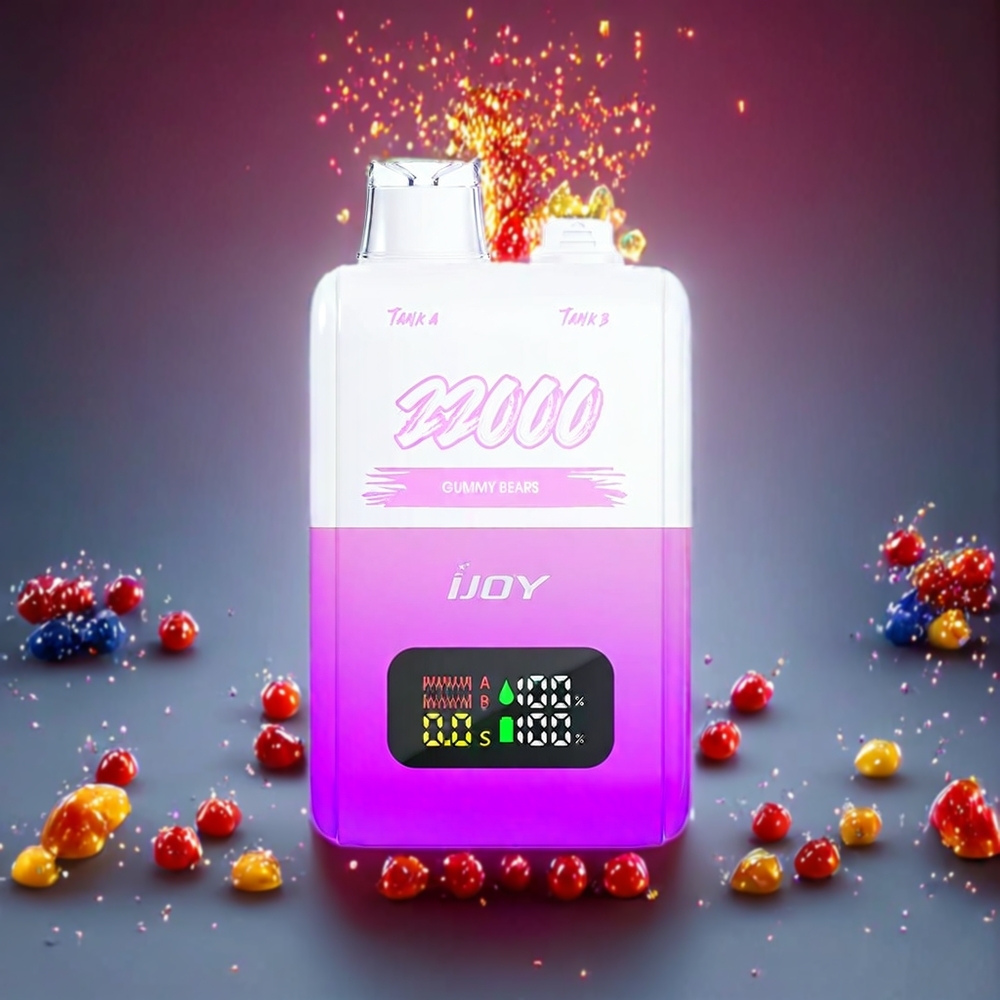 IJOY SD 22000 Pøffer Engangs Vape Gummibjørne 25,0mm x 53,0mm x 93,8mm 650 mAh 15W 0,8 Ohm Mesh Coil 15ML + 15ML 50mg Type-C Engros Danmark