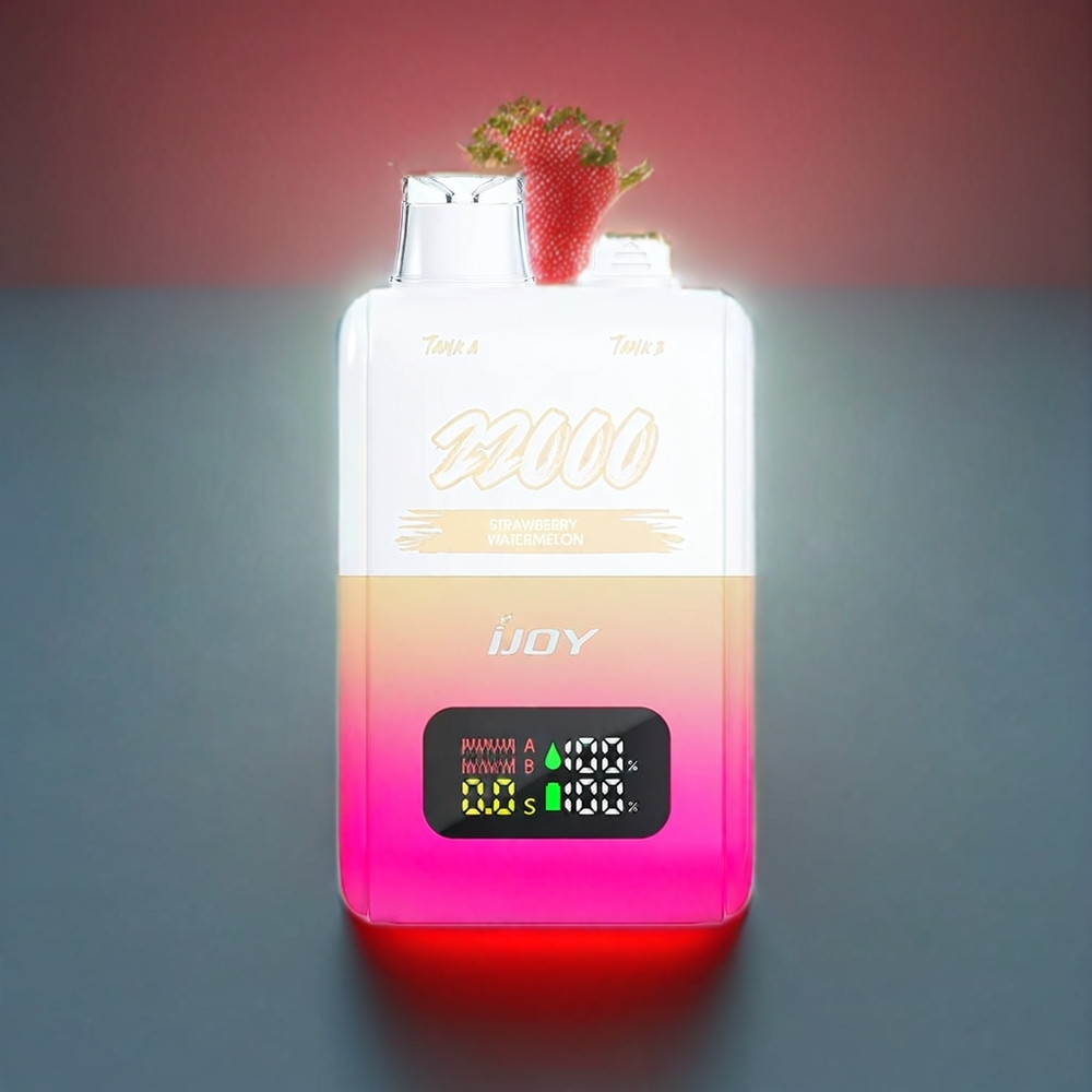 IJOY SD 22000 Pust Jordbær Vandmelon 25.0mm x 53.0mm x 93.8mm 650 mAh 15W PC+TPU 0.8 Ohm Mesh Coil 30ML 50mg Type-C Engros Danmark