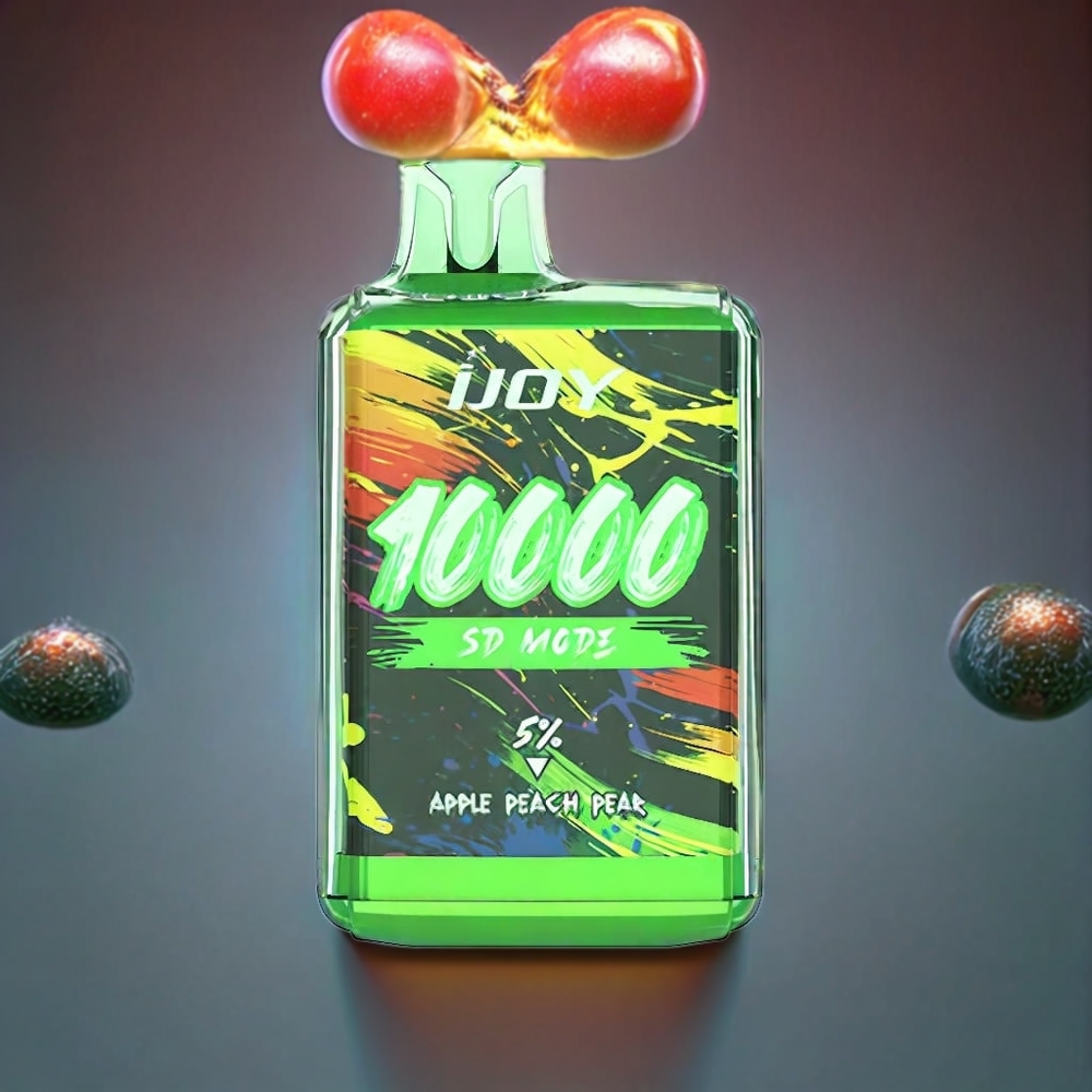 IJOY SD10000 Engangs Væskedamper Æble Fersken Pære 10000 Pust 20ml 5% Nikotin Type-C Opladning 650mAh Engros Danmark